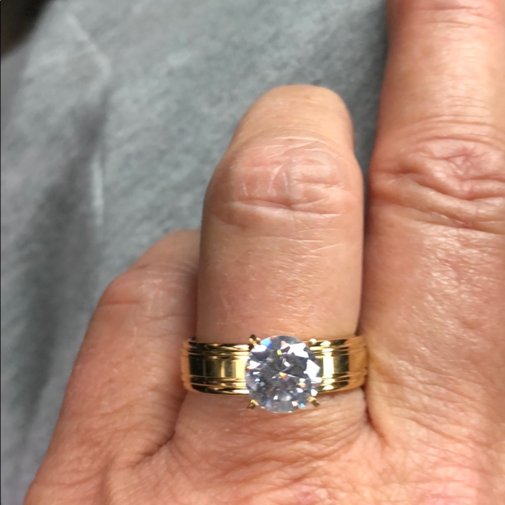 All Gold color engagement ring